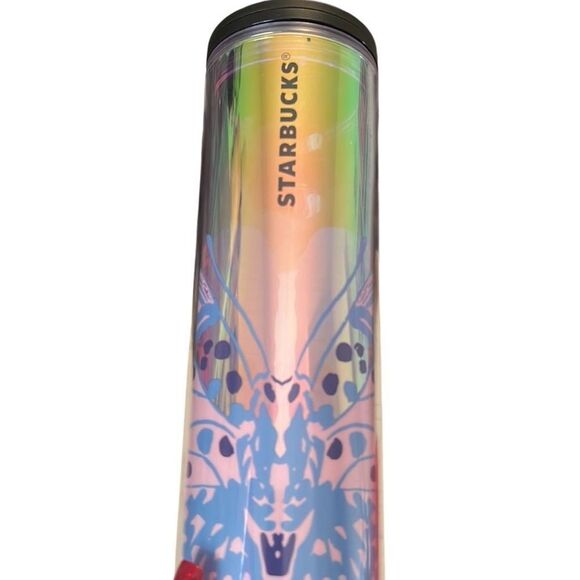 Starbucks Netherlands Iridescent Butterfly Design Tumbler 16 Ounces NWT - Picture 1 of 11